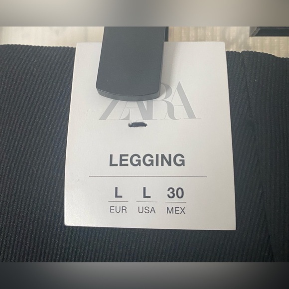 ZARA NWT High-Rise Pleat Front Split Ankle Leggings L (runs small) - Picture 7 of 9
